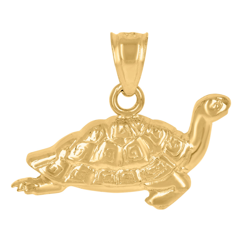 10kt Yellow Gold Womens Sea Turtle Animal Charm Pendant