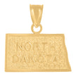10kt Yellow Gold Textured Unisex North Dakota State Charm Pendant