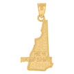 10kt Yellow Gold Textured Unisex New Hampshire State Charm Pendant