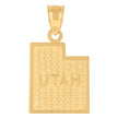 10kt Yellow Gold Textured Unisex Utah State Charm Pendant