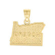 10kt Yellow Gold Textured Unisex Oregon State Charm Pendant