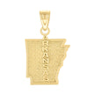 10kt Yellow Gold Textured Unisex Arkansas State Charm Pendant