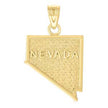 10kt Yellow Gold Textured Unisex Nevada State Charm Pendant