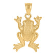 10kt Yellow Gold Womens Simple Frog Animal Charm Pendant