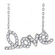 925 Sterling Silver Women Cubic Zirconia Rolo Link Love Necklace