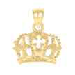 10kt Yellow Gold Textured Unisex Crown Charm Pendant