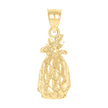 10kt Yellow Gold Diamond-Cut Unisex Pineapple Food Charm Pendant