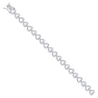 925 Sterling Silver Womens Cubic Zirconia Heart Bracelet