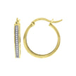 925 Sterling Silver Yellow-Tone Womens Cubic Zirconia Single Row Migraine Huggie Hoop Earrings