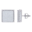 925 Sterling Silver Womens Cubic Zirconia Square Stud Earrings