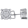 925 Sterling Silver Womens Cubic Zirconia Round Stud Earrings