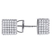925 Sterling Silver Womens Cubic Zirconia Square Stud Earrings