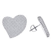 925 Sterling Silver Womens Cubic Zirconia Heart Stud Earrings