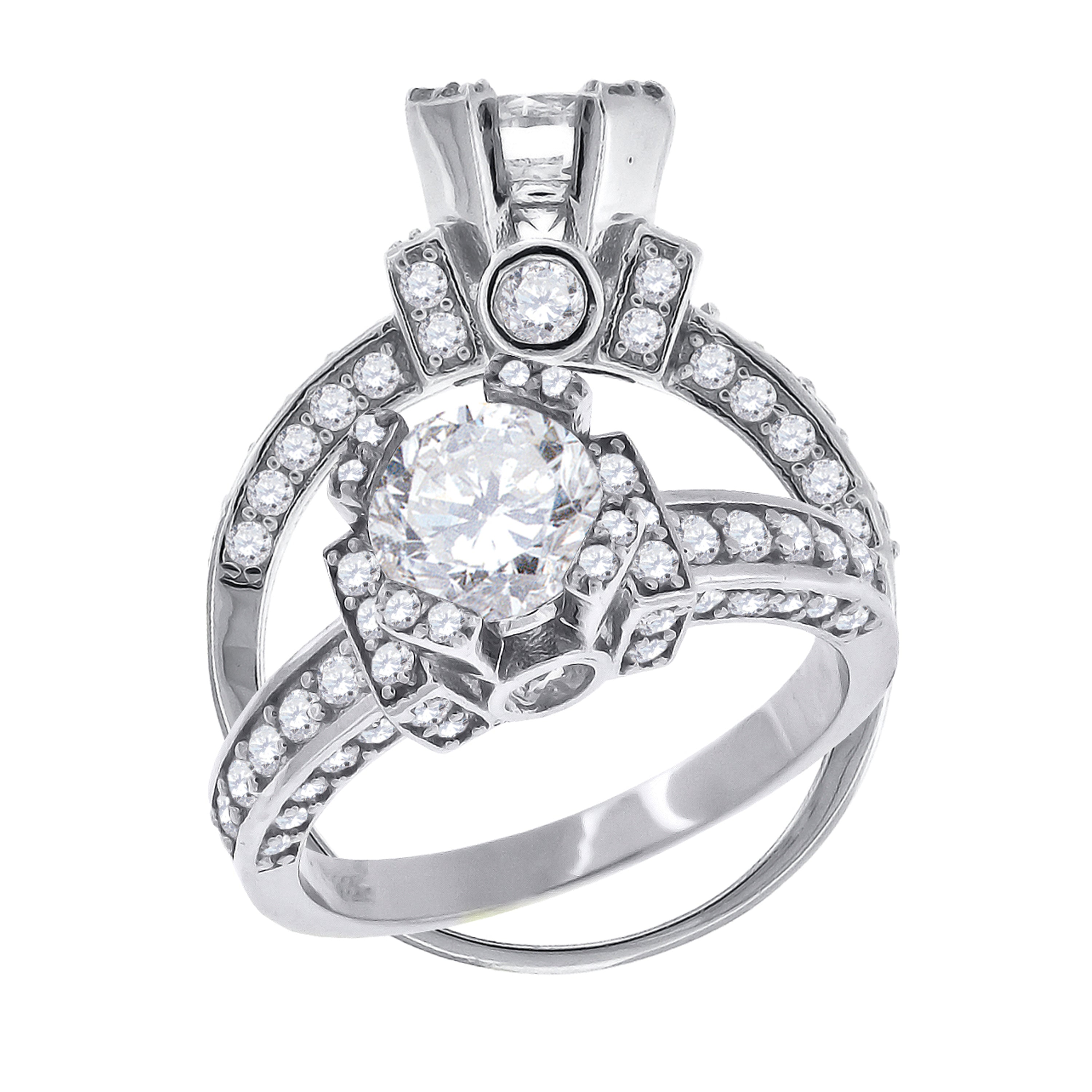 925 Sterling Silver Womens Cubic Zirconia Engagement Ring Size 6