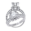 925 Sterling Silver Womens Cubic Zirconia Engagement Ring Size 7 - SLV-46728