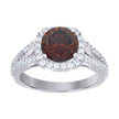 925 Sterling Silver Womens Cubic Zirconia Size-9 Brown Color Center Stone Wedding Engagement Anniversary Band Ring - SLV-46770