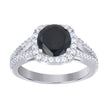 925 Sterling Silver Womens Cubic Zirconia Size-9 Black Color Center Stone Wedding Engagement Anniversary Band Ring - SLV-46775