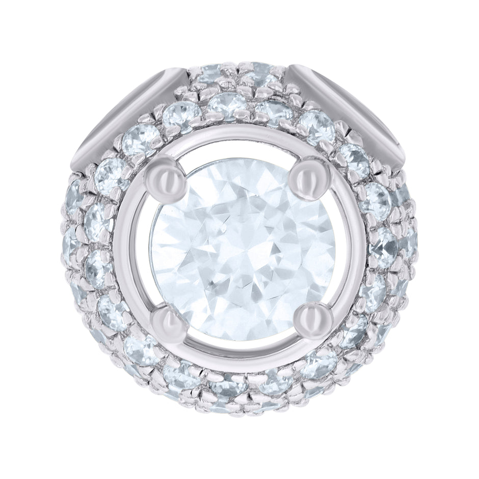 925 Sterling Silver Women Cubic-Zirconia Fashion Charm Pendant 