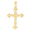 10kt Yellow Gold Diamond-Cut Unisex Cross Religious Charm Pendant