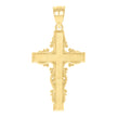 10kt Yellow Gold Diamond-Cut Unisex Cross Religious Charm Pendant
