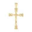 10kt Yellow Gold Diamond-Cut Unisex Cross Religious Charm Pendant