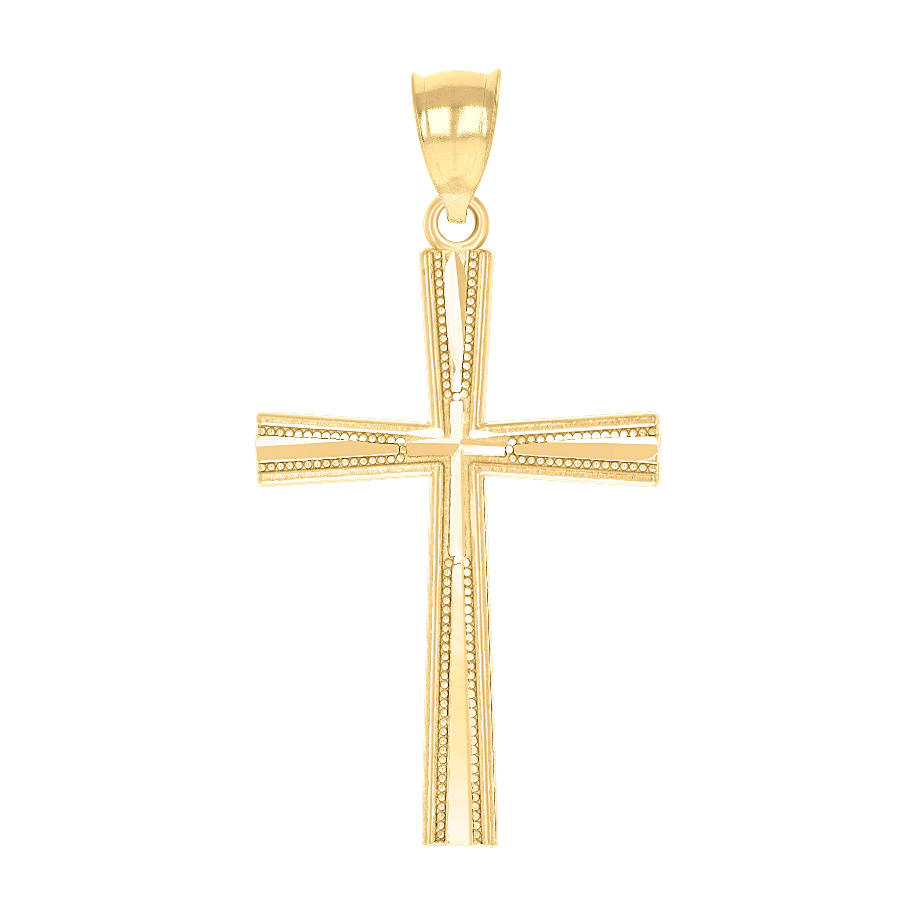 10kt Yellow Gold Unisex Cross Religious Charm Pendant
