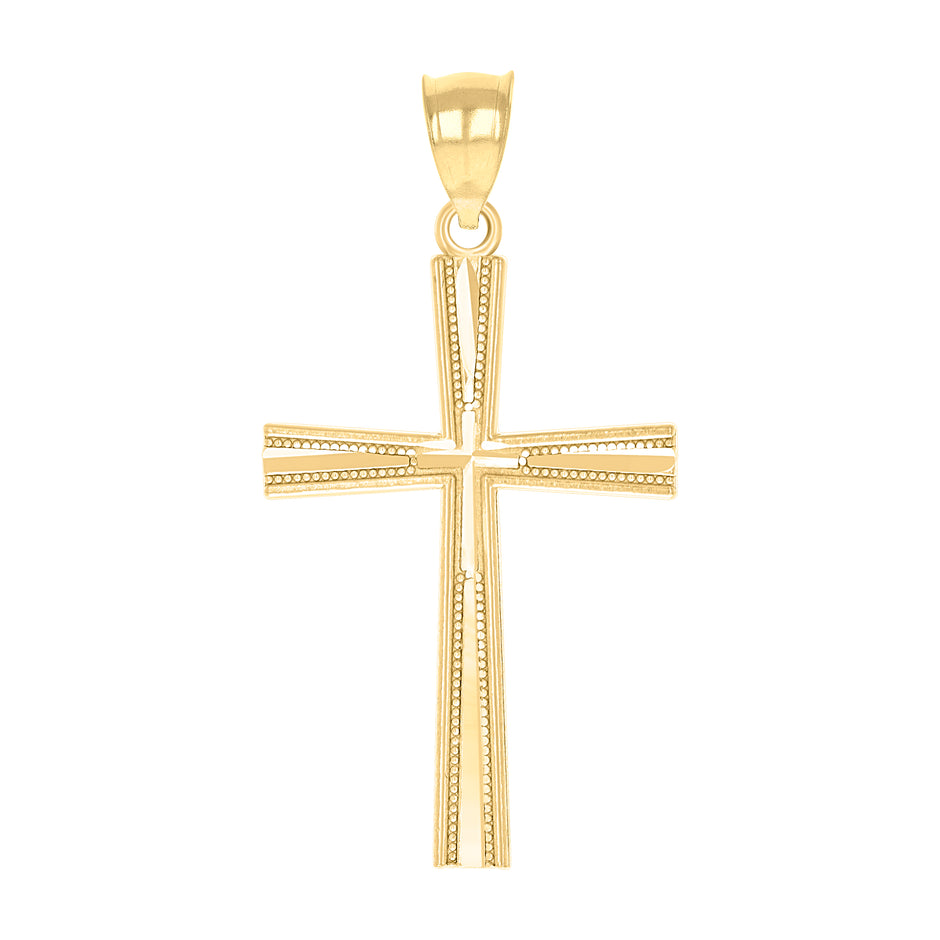 10kt Yellow Gold Unisex Cross Religious Charm Pendant
