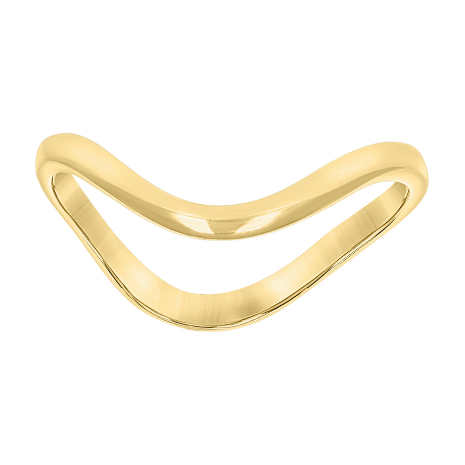 10kt Yellow Gold Womens Polished Finish Curved Band Ring Size-7