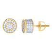 925 Sterling Silver Yellow-Tone Womens Cubic Zirconia Round Stud Earrings