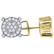 925 Sterling Silver Yellow-Tone Womens Cubic Zirconia Round Stud Earrings