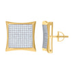 925 Sterling Silver Yellow-Tone Womens Cubic Zirconia Kite Stud Earrings