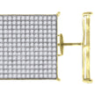 925 Sterling Silver Yellow-Tone Womens Cubic Zirconia Square Stud Earrings
