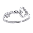 925 Sterling Silver Womens Cubic Zirconia Key Ring Size 6