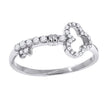 925 Sterling Silver Womens Cubic Zirconia Key Ring Size 9 - SLV-49481