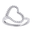 925 Sterling Silver Womens Cubic Zirconia Heart Ring Size 6
