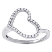 925 Sterling Silver Womens Cubic Zirconia Heart Ring Size 7 - SLV-49549