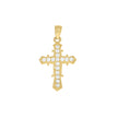 10kt Yellow Gold Unisex Cubic Zirconia Cubic-Zirconia Cross Religious Charm Pendant