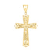 10kt Yellow Gold Unisex Crucifix Cross Religious Charm Pendant
