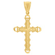 10kt Yellow Gold Unisex Diamond-Cut Cross Religious Charm Pendant