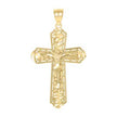 10kt Yellow Gold Unisex Nugget Cross Crucifix Religious Charm Pendant