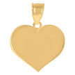 10kt Yellow Gold Unisex Engraveable Flat Heart Charm Pendant