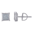 925 Sterling Silver Unisex Cubic Zirconia Kite Stud Earrings