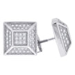 925 Sterling Silver Unisex Cubic Zirconia Pyramid Stud Earrings
