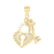 10kt Yellow Gold Womens Key Lock Heart Charm Pendant