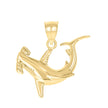 10kt Yellow Gold Unisex Hammerhead Shark Animal Charm Pendant