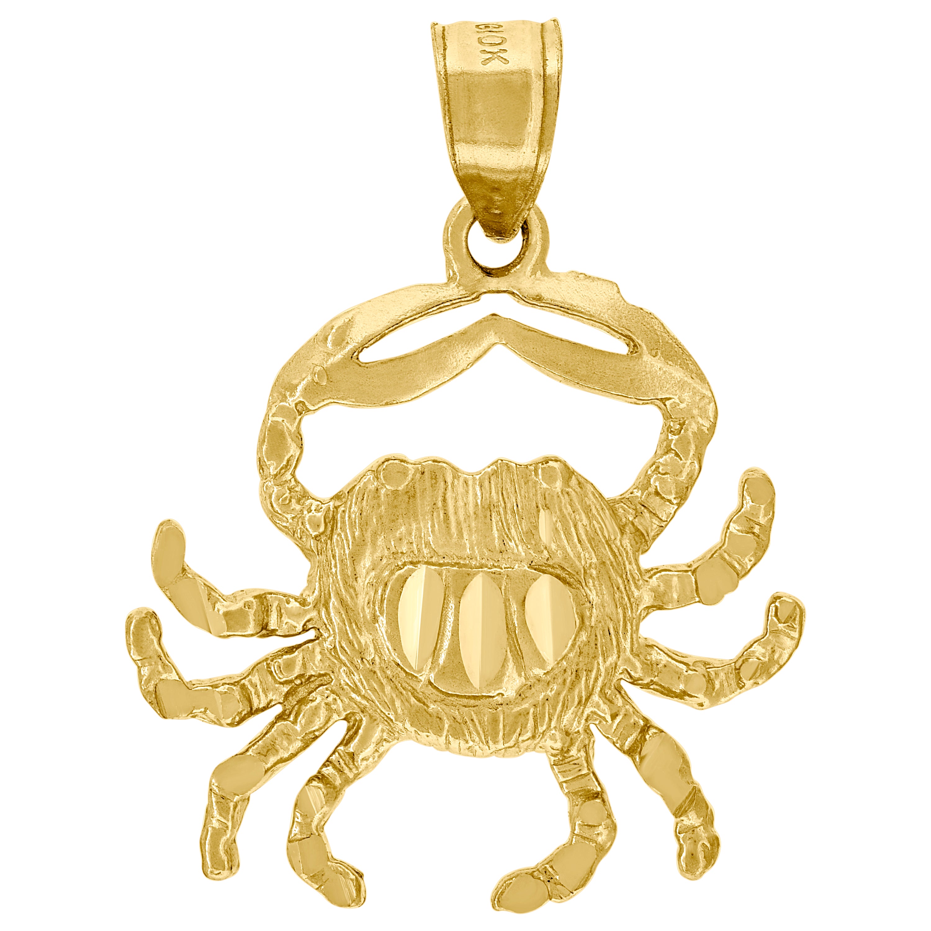 10kt Yellow Gold Womens Mens Unisex Crab Cancer Zodiac Sign Charm Pendant