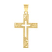10kt Yellow Gold Unisex Cross Religious Charm Pendant