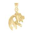 10kt Yellow Gold Textured Unisex Fish Animal Charm Pendant