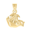 10kt Yellow Gold Baby It's A Girl Charm Pendant