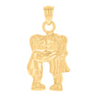 10kt Yellow Gold Unisex Boy And Girl Kissing Charm Pendant